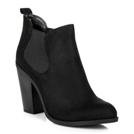 Juliet Bottines Chelsea en daim sur le poteau le noir 2