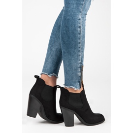 Juliet Bottines Chelsea en daim sur le poteau le noir 1