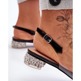 Sandales Transparentes avec Ornements Noir S.Barski MR1037-05 2