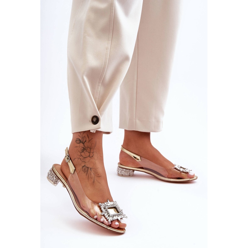 Sandales transparentes avec ornements dorés S.Barski MR1037-05 1