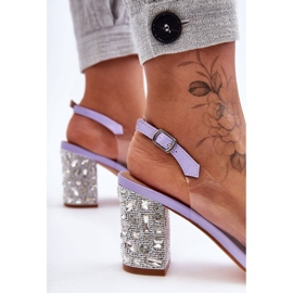 Sandales Transparentes Élégantes Sur Un Talon Violet S.Barski MR1037-17 2