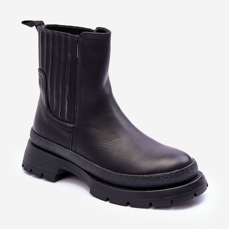 Bottines en cuir épaisses Bottines Chelsea Black Rosan noir 1