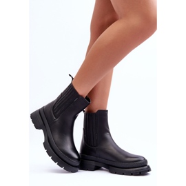 Bottines en cuir épaisses Bottines Chelsea Black Rosan noir 2
