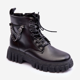 Bottes de travail élégantes sur la plate-forme noire Amro le noir 1