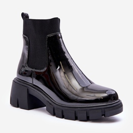 Bottines Chelsea Femme Laquées Noir Cirie le noir 1