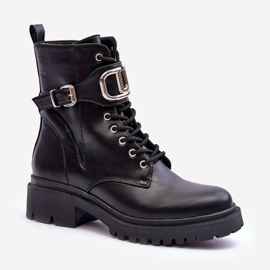 Bottes de travail à la mode avec décoration Ollia noire le noir 1
