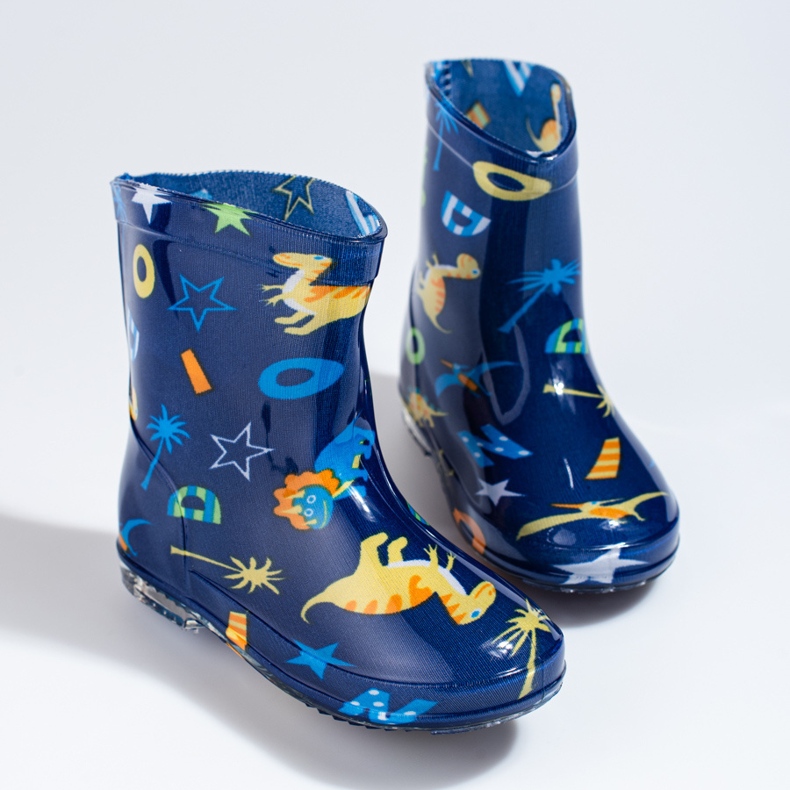 Bottes de pluie Shelovet dinosaures bleu marine pour garçon 1