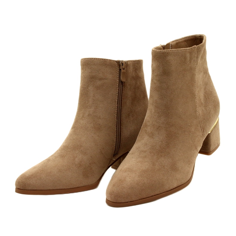 Evento Bottines en Daim avec décoration dorée, Beige 23BT35-6420 2