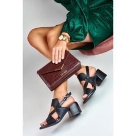 La.Fi Sandales à talons en cuir noir le noir 1