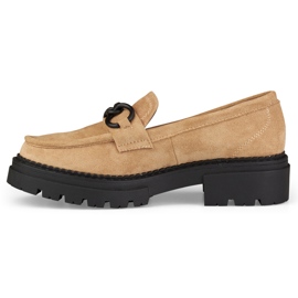 La.Fi Mocassins beiges sur plateforme en daim 5