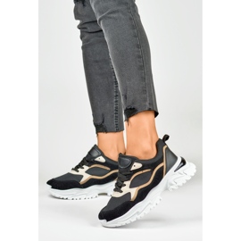 Baskets noires pour femmes sur semelle blanche 2