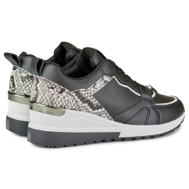 Chaussures à lacets noires pour femmes avec un talon bas 1