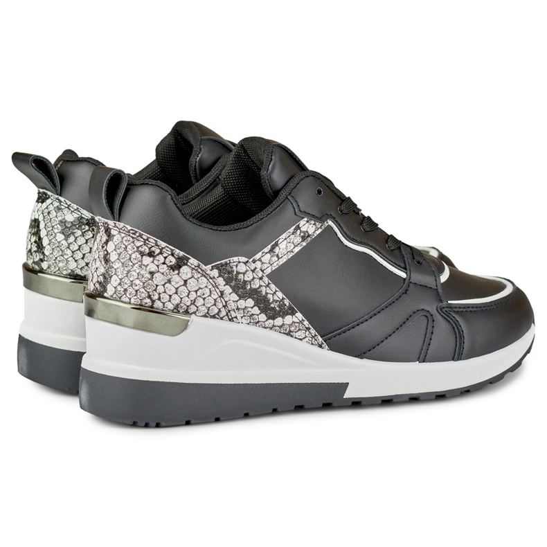 Chaussures à lacets noires pour femmes avec un talon bas le noir 1