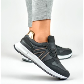 Baskets noires pour femme avec un ajout doré le noir 6