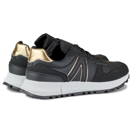 Baskets noires pour femme avec un ajout doré le noir 3