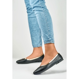 Ballerines noires pour femme avec un ajout doré 2
