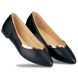 Ballerines noires pour femme avec un ajout doré le noir 4