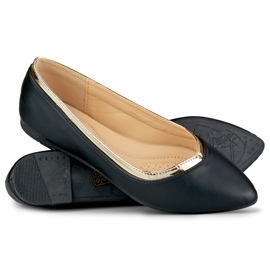 Ballerines noires pour femme avec un ajout doré le noir 5