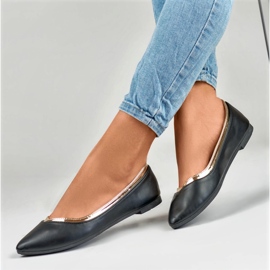 Ballerines noires pour femme avec un ajout doré le noir 6