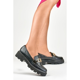 Mocassins noirs en éco-cuir pour femmes le noir 1