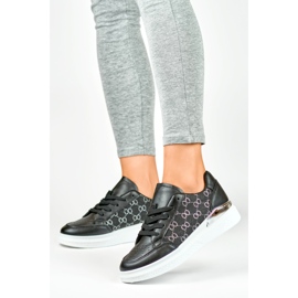Baskets noires pour femme avec un motif à la mode le noir 2
