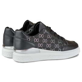 Baskets noires pour femme avec un motif à la mode le noir 1