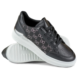 Baskets noires pour femme avec un motif à la mode le noir 5