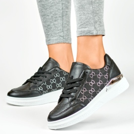 Baskets noires pour femme avec un motif à la mode le noir 6