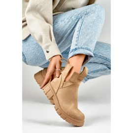 Bottines compensées beiges femme 5
