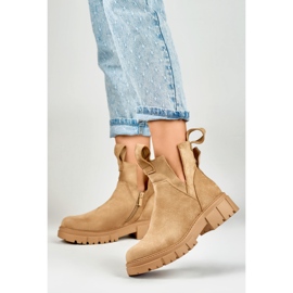 Bottines compensées beiges femme 6