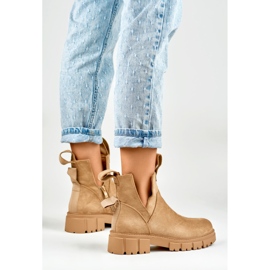 Bottines compensées beiges femme 4