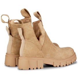 Bottines compensées beiges femme 3