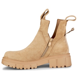 Bottines compensées beiges femme 2