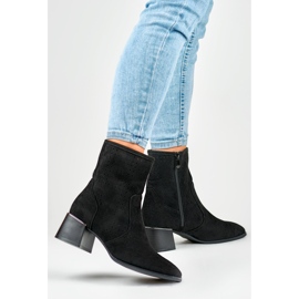 Bottines femme noires ajourées sur petit talon le noir 4