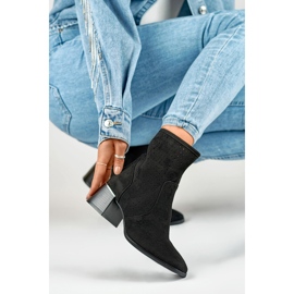 Bottines femme noires ajourées sur petit talon le noir 5