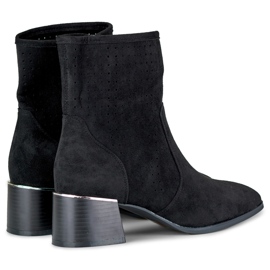 Bottines femme noires ajourées sur petit talon le noir 2