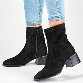 Bottines femme noires ajourées sur petit talon le noir 6