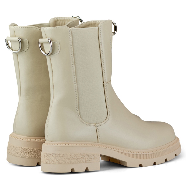 Bottes classiques pour femmes beiges sur la plate-forme 1