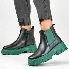 Bottes de travail pour femmes à semelle verte le noir 8