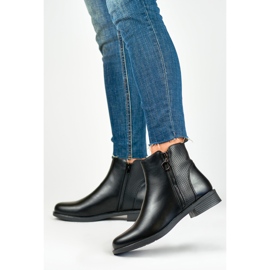 Bottes plates noires pour femmes en éco-cuir 2