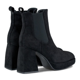 Bottes noires en daim pour femmes sur un talon haut beige 5