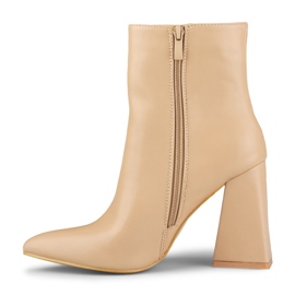 Bottines beiges sur tige en forme de triangle 7