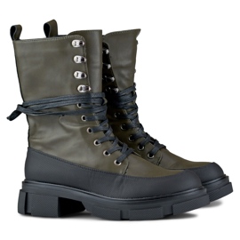 Bottes hautes femme Garlin à nouer noir 1