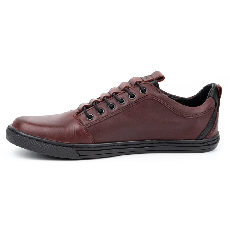 Polbut Chaussures décontractées en cuir pour hommes 2121/2 bordeaux multicolore 1