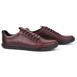 Polbut Chaussures décontractées en cuir pour hommes 2121/2 bordeaux multicolore 3
