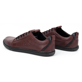 Polbut Chaussures décontractées en cuir pour hommes 2121/2 bordeaux multicolore 6