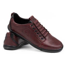 Polbut Chaussures décontractées en cuir pour hommes 2121/2 bordeaux multicolore 7