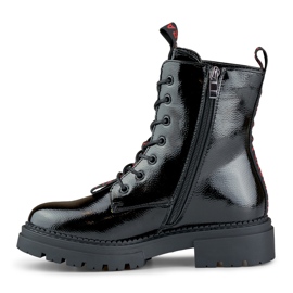 Bottes de travail Carole noires laquées pour femme 1