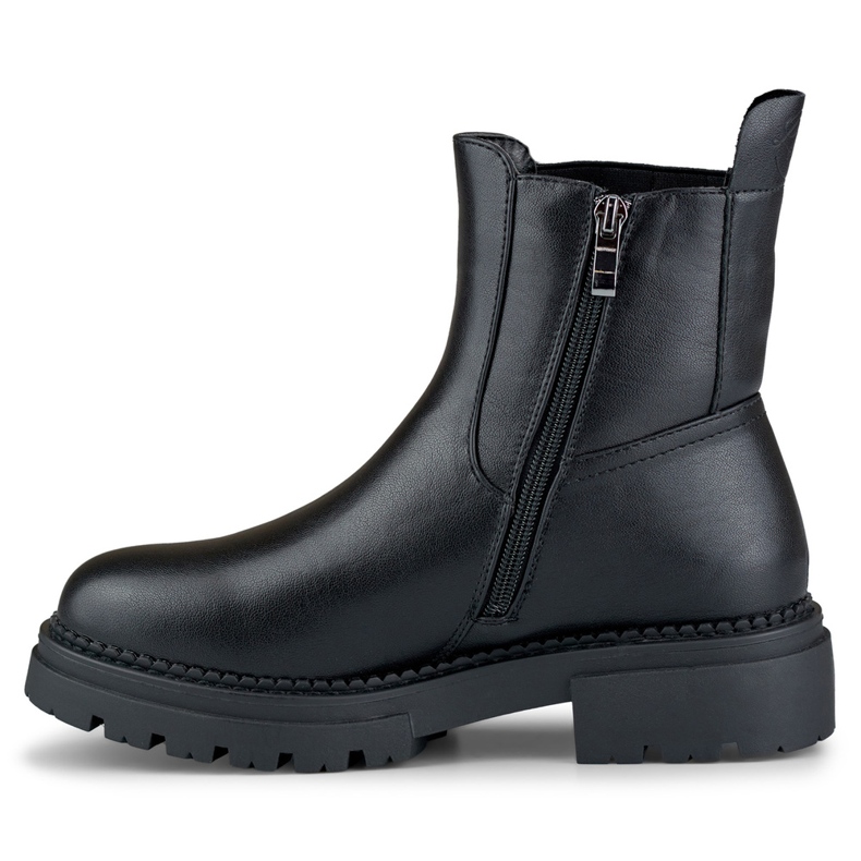 Bottes de travail femme Dany en éco-cuir noir le noir 1