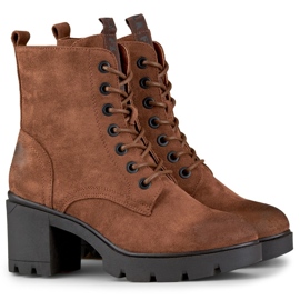 Bottes en daim marron sur un poteau confortable brun 6